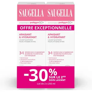 Comparateur de prix : Saugella Poligyn50+ Apaisant & Hydratant 3en1 Lot 2 x 250 ml