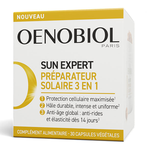 Oenobiol Sun expert Préparateur Solaire 3en1 Triple action 30 capsules pas cher