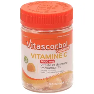 Comparateur de prix : Vitascorbol Gommes Vitamine C 1000mg 30 gommes