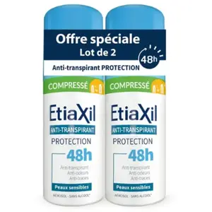 Comparateur de prix : Etiaxil Déodorant Compressé Anti-Transpirant Protection 48h 2 x 100 ml