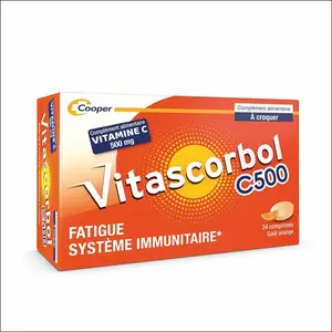 Comparateur de prix : Vitascorbol Vitamine C 500mg 24 comprimés à croquer