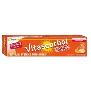 Comparateur de prix : Vitascorbol Vitamine C 1000mg 20 comprimés effervescents