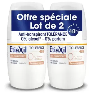 Comparateur de prix : Etiaxil - Anti-transpirant - Aisselles - Tolérance - Roll-on - 50 ml - Lot x2