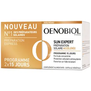 Comparateur de prix : Oenobiol Sun Expert préparation solaire accélérée 2x15 capsules