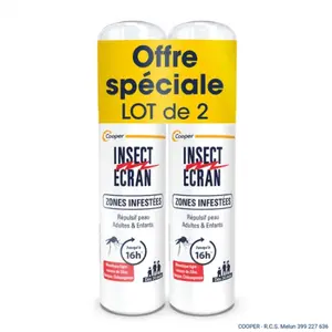 COOPER Insect Ecran Anti-Moustiques Spray Zones Infestées Lot de 2 x 100 mlVendu pardocmorris