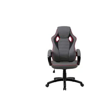 Fauteuil de bureau MONZA coloris gris/noir/rouge pas cher