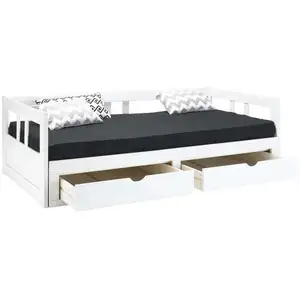 Lit banquette 90x190 cm MELODY 2 coloris blanc pas cher