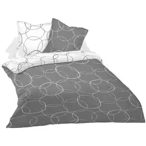 Parure housse de couette 240x260 cm + 2 taies d'oreiller CERCEAU pas cher