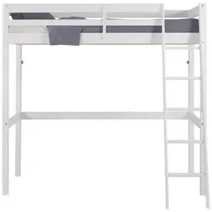 Lit mezzanine 90x190 cm ANDY coloris blanc pas cher
