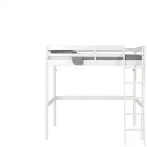 Lit mezzanine 140x190 cm ANDY coloris blanc pas cher