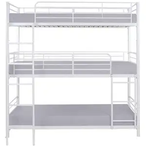 Lits superposés 3 couchages 90x190/200 cm OLE coloris blanc pas cher