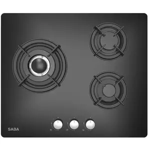 Plaque de cuisson 3 feux SABA TGV60N3F/C coloris noir pas cher