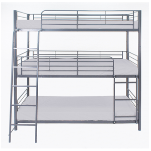 Lits superposés 3 couchages 90x190 cm OLE coloris gris pas cher