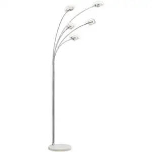 Lampadaire 195 cm DOUBLE SQUARE 5 coloris argenté pas cher