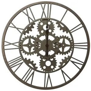 Horloge ROUAGE coloris gris pas cher