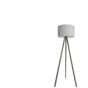 Lampadaire 145 cm OSKAR bois naturel coloris blanc pas cher