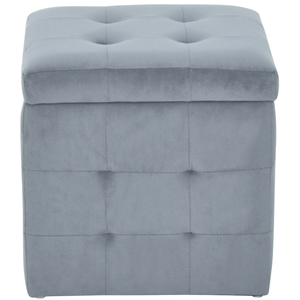 Pouf avec coffre de rangement CAROLINE 2 coloris gris