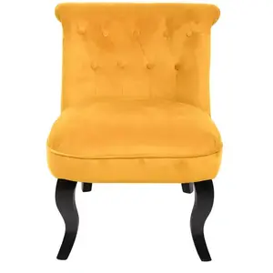 Fauteuil en tissu MARQUIS coloris moutarde pas cher