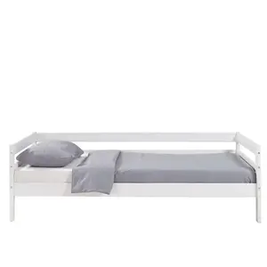 Lit simple 90x190 cm COZY coloris blanc pas cher