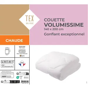 Couette Chaude Volumissime 140x200cm TEX HOME pas cher