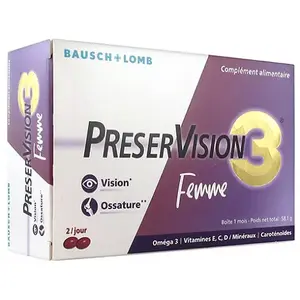 Comparateur de prix : Bausch & Lomb Preservision 3 Femme 60 Capsules