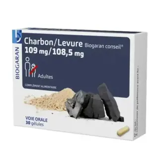 Comparateur de prix : Charbon levure biogaran 109 mg/108,5 mg - 30 gélules