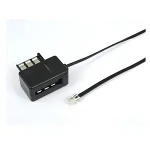 Cordon téléphone Temium prise T gigogne vers RJ11 mâle 5 m Noir