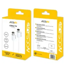 Accsup CABLE ANTENNE COAXIAL 5M BLANC pas cher