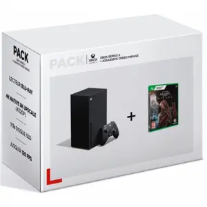 Comparateur de prix : Pack Console Xbox Series X Noir + Assassin's Creed Mirage Xbox