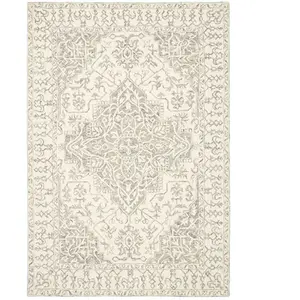 Novatrend Tapis classique à motifs en laine beige clair 200x290 cm