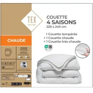 Couette 4 Saisons Microfibre 240x220cm TEX HOME pas cher
