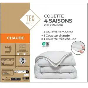 Couette 4 Saisons Microfibre 260x240cm TEX HOME pas cher