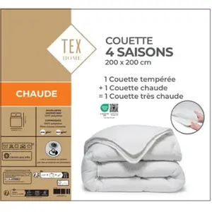 Couette 4 Saisons Microfibre 200x200cm TEX HOME pas cher