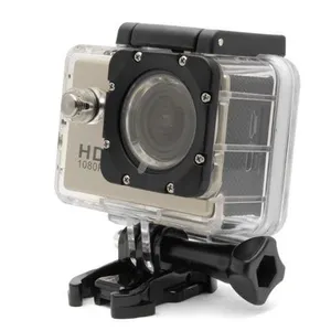 Yonis Camera Embarquée Sport LCD Caisson Etanche Waterproof 12 Mp Full HD 1080P Or + SD 16Go