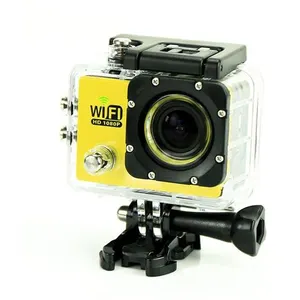 Yonis Camera Embarquée Sports Wi-Fi LCD Caisson Etanche Waterproof 12 Mp Full HD Jaune + SD 16Go