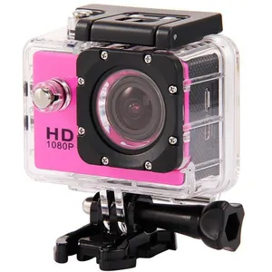 YONIS Camera Embarquée Sport LCD Caisson Etanche Waterproof 12 Mp Full HD 1080P Rose