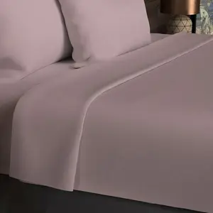 Drap plat en coton 57 fils 180x290 cm UNI vieux rose par Soleil docre pas cher