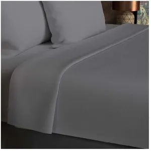 Comparateur de prix : Soleil d'ocre, Drap Plat en Coton 57 Fils 260x300 cm UNI Gris