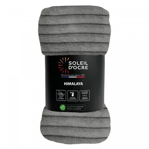 Comparateur de prix : Soleil d'ocre, Couvre lit Flanelle et Velours 180x220 cm Himalaya Gris