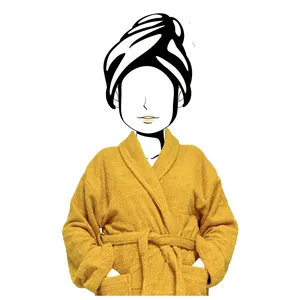 Peignoir en coton 500gr/m2 LAGUNE, par Soleil d'Ocre jaune XL pas cher