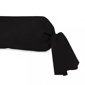 Taie de traversin en coton 57 fils 45x185 cm UNI noir par Soleil docre pas cher