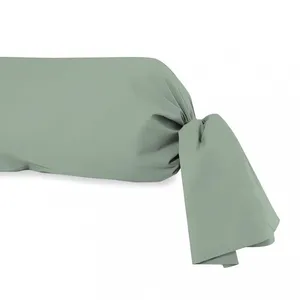Soleil d'ocre, Taie de traversin, Coton 57 Fils, Vert d'eau, 45x185 cm pas cher