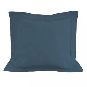 Soleil d'ocre TAIE VP 63X63 BLEU CANARD COTON pas cher