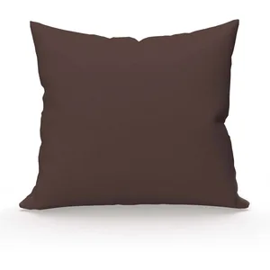 Taie d'oreiller en coton 57 fils 63x63 cm UNI brun, par Soleil d'ocre pas cher