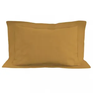Taie doreiller en coton 57 fils 50x70 cm UNI moutarde par Soleil docre pas cher