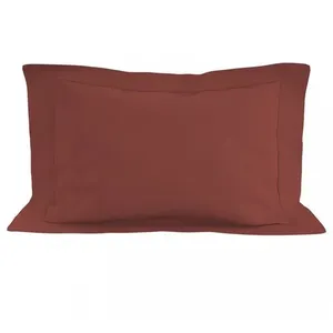 Taie doreiller en coton 57 fils 50x70 cm UNI brique par Soleil docre pas cher