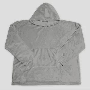 Soleil D Ocre - Poncho adulte 85x118 cm calin gris, par Soleil d'Ocre pas cher