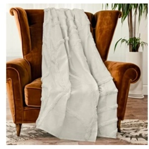 Plaid - Soleil d'Ocre - TUFT - Blanc - 140x200 cm - 100% coton pas cher