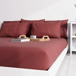 Atmosphère Drap housse uni 140x190 cm ZZZ rouge pas cher