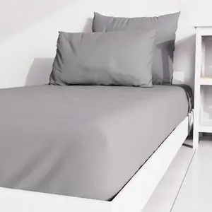 Atmosphère Soleil D Ocre - Drap housse uni 90x190 cm zzz gris pas cher